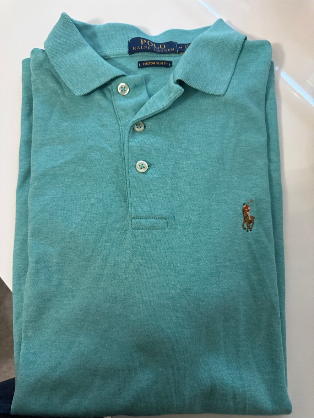 Polo by Ralph Lauren Mint Green Custom Slim-Fit Polo